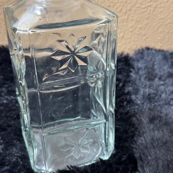 Vintage Walker Bourbon Glass Decanter Starburst Design Cork Stopper - Picture 2 of 7